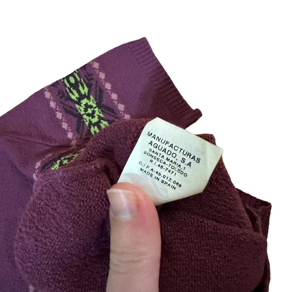 Vintage Y2K Maroon and Green Turtleneck Top Size S - Picture 4 of 6